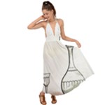 Wine Glass And Decanter Backless Maxi Beach Dress