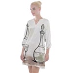 Wine Glass And Decanter Open Neck Shift Dress