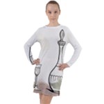 Wine Glass And Decanter Long Sleeve Hoodie Dress
