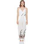 Wine Glass And Decanter Sleeveless Tie Ankle Jumpsuit