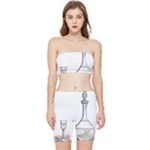 Wine Glass And Decanter Stretch Shorts and Tube Top Set