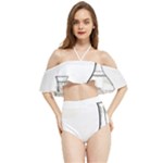 Wine Glass And Decanter Halter Flowy Bikini Set 