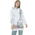 Wine Glass And Decanter Women s Long Oversized Pullover Hoodie