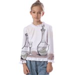 Wine Glass And Decanter Kids  Frill Detail Tee