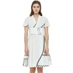 Wine Glass And Decanter Short Sleeve Waist Detail Dress