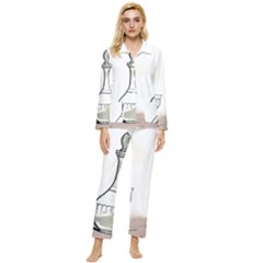 Womens  Long Sleeve Velvet Pocket Pajamas Set 