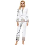 Wine Glass And Decanter Womens  Long Sleeve Pocket Pajamas Set