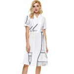 Wine Glass And Decanter Button Top Knee Length Dress