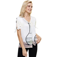 Bow Sleeve Button Up Top 