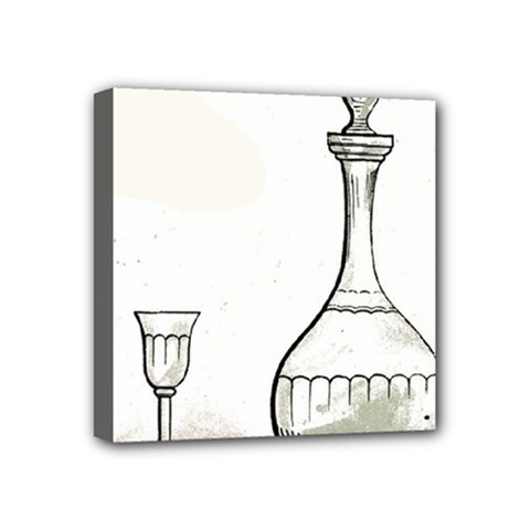 Wine Glass And Decanter Mini Canvas 4  x 4  (Stretched) from ArtsNow.com