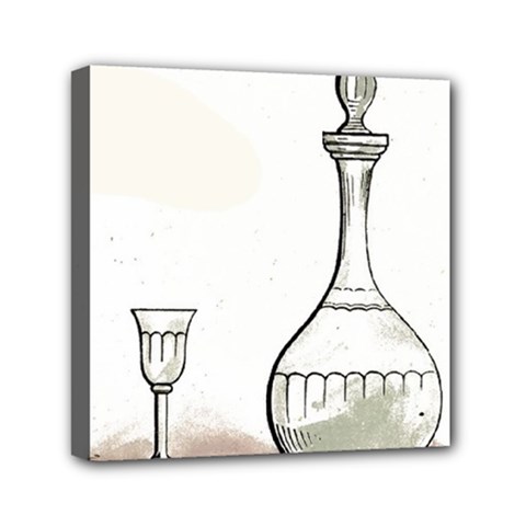 Wine Glass And Decanter Mini Canvas 6  x 6  (Stretched) from ArtsNow.com