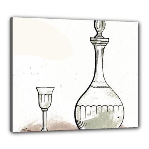 Wine Glass And Decanter Canvas 24  x 20  (Stretched) from ArtsNow.com