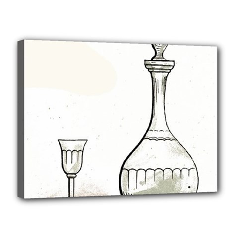 Wine Glass And Decanter Canvas 16  x 12  (Stretched) from ArtsNow.com