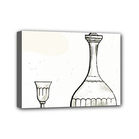Wine Glass And Decanter Mini Canvas 7  x 5  (Stretched) from ArtsNow.com