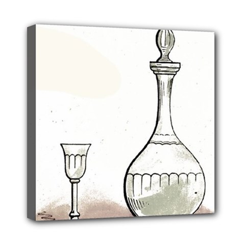 Wine Glass And Decanter Mini Canvas 8  x 8  (Stretched) from ArtsNow.com