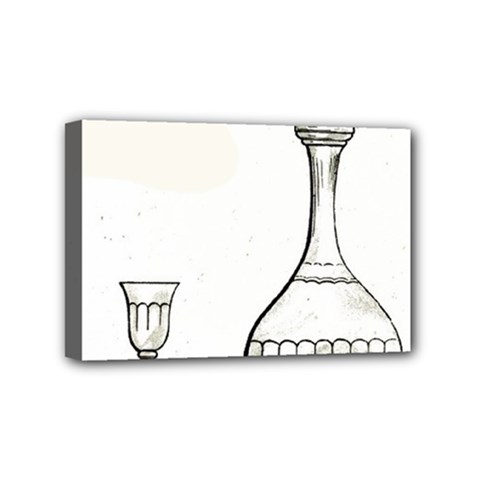 Wine Glass And Decanter Mini Canvas 6  x 4  (Stretched) from ArtsNow.com