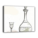 Wine Glass And Decanter Canvas 14  x 11  (Stretched)