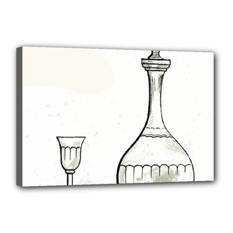 Wine Glass And Decanter Canvas 18  x 12  (Stretched) from ArtsNow.com