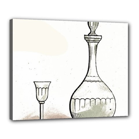 Wine Glass And Decanter Canvas 20  x 16  (Stretched) from ArtsNow.com