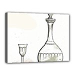 Wine Glass And Decanter Canvas 16  x 12  (Stretched)