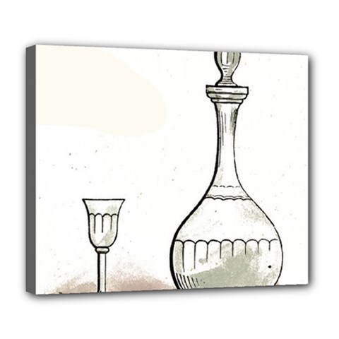 Wine Glass And Decanter Deluxe Canvas 24  x 20  (Stretched) from ArtsNow.com