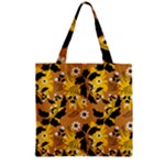 Folk flowers art pattern  Zipper Grocery Tote Bag