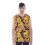 Folk flowers art pattern  Men s Basketball Tank Top