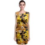 Folk flowers art pattern  Classic Sleeveless Midi Dress