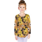 Folk flowers art pattern  Kids  Long Sleeve Tee