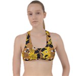 Folk flowers art pattern  Criss Cross Racerback Sports Bra