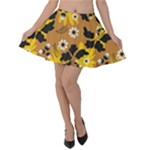 Folk flowers art pattern  Velvet Skater Skirt