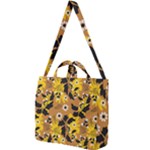 Folk flowers art pattern  Square Shoulder Tote Bag