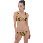 Folk flowers art pattern  Ring Detail Crop Bikini Set