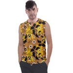 Folk flowers art pattern  Men s Regular Tank Top