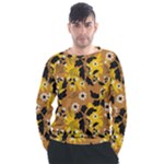 Folk flowers art pattern  Men s Long Sleeve Raglan Tee