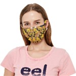 Folk flowers art pattern  Crease Cloth Face Mask (Adult)