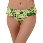 Folk flowers art pattern Floral  Frill Bikini Bottom