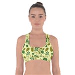 Folk flowers art pattern Floral  Cross Back Sports Bra