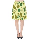 Folk flowers art pattern Floral  Velvet High Waist Skirt