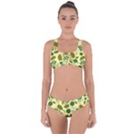 Folk flowers art pattern Floral  Criss Cross Bikini Set