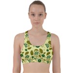 Folk flowers art pattern Floral  Back Weave Sports Bra