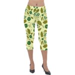 Folk flowers art pattern Floral  Lightweight Velour Capri Leggings 