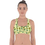 Folk flowers art pattern Floral  Cross Back Hipster Bikini Top 