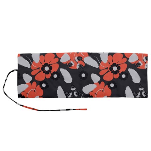 Folk flowers art pattern Floral   Roll Up Canvas Pencil Holder (M) from ArtsNow.com