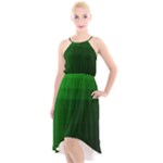 Zappwaits-green High-Low Halter Chiffon Dress 