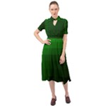 Zappwaits-green Keyhole Neckline Chiffon Dress
