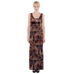 Warm Abstract Surface Print Thigh Split Maxi Dress