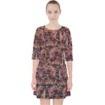 Warm Abstract Surface Print Pocket Dress