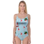 Funny Mushrooms Go About Their Business Camisole Leotard 