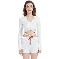 Velvet Wrap Crop Top and Shorts Set 